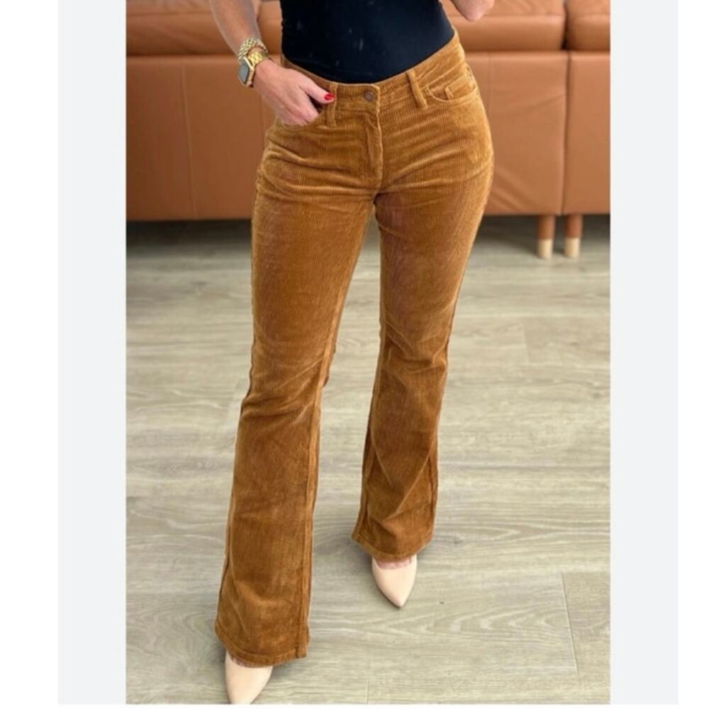Judy Blue Corduroy Bootcut Jeans Brown Mid Rise Stretch Size 15 32